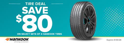 Hankook 4 Tire $80 Mail-In Rebate 08-01-2026 through 09-30-2026
